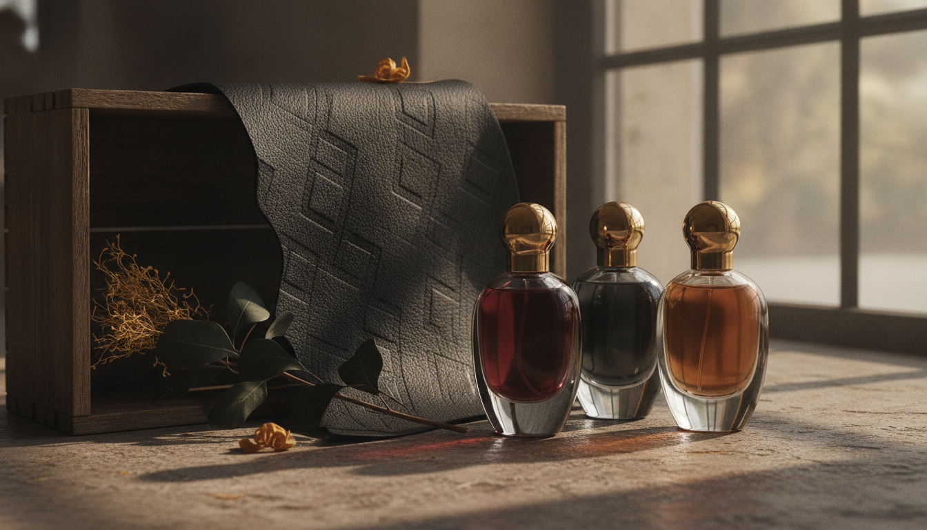 Xerjoff et Lamborghini signent trois parfums, cuir de la marque inclus dans l'écrin